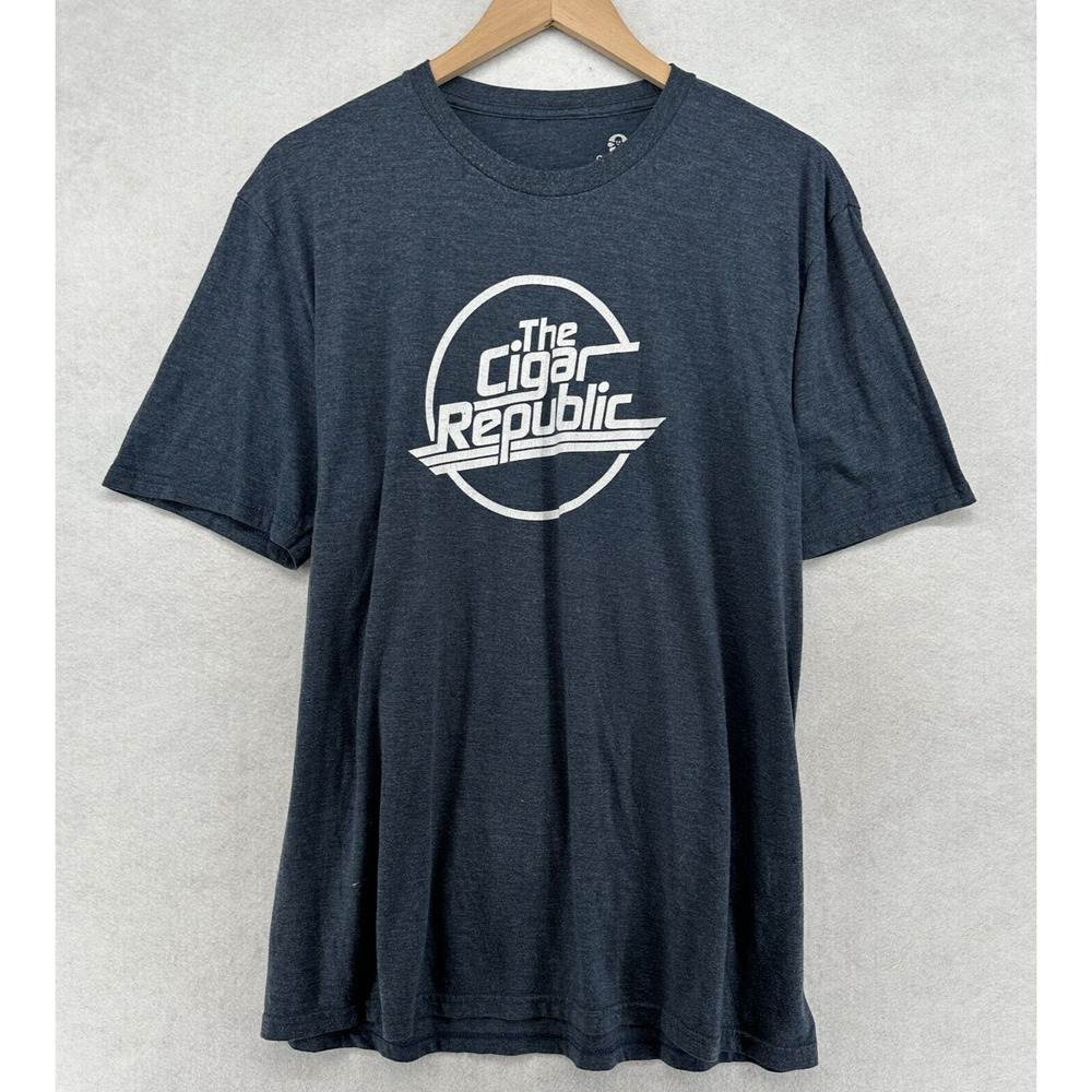 THE CIGAR REPUBLIC Shirt Mens L Bar Private Lounge Tobacconists Scipioni Grey